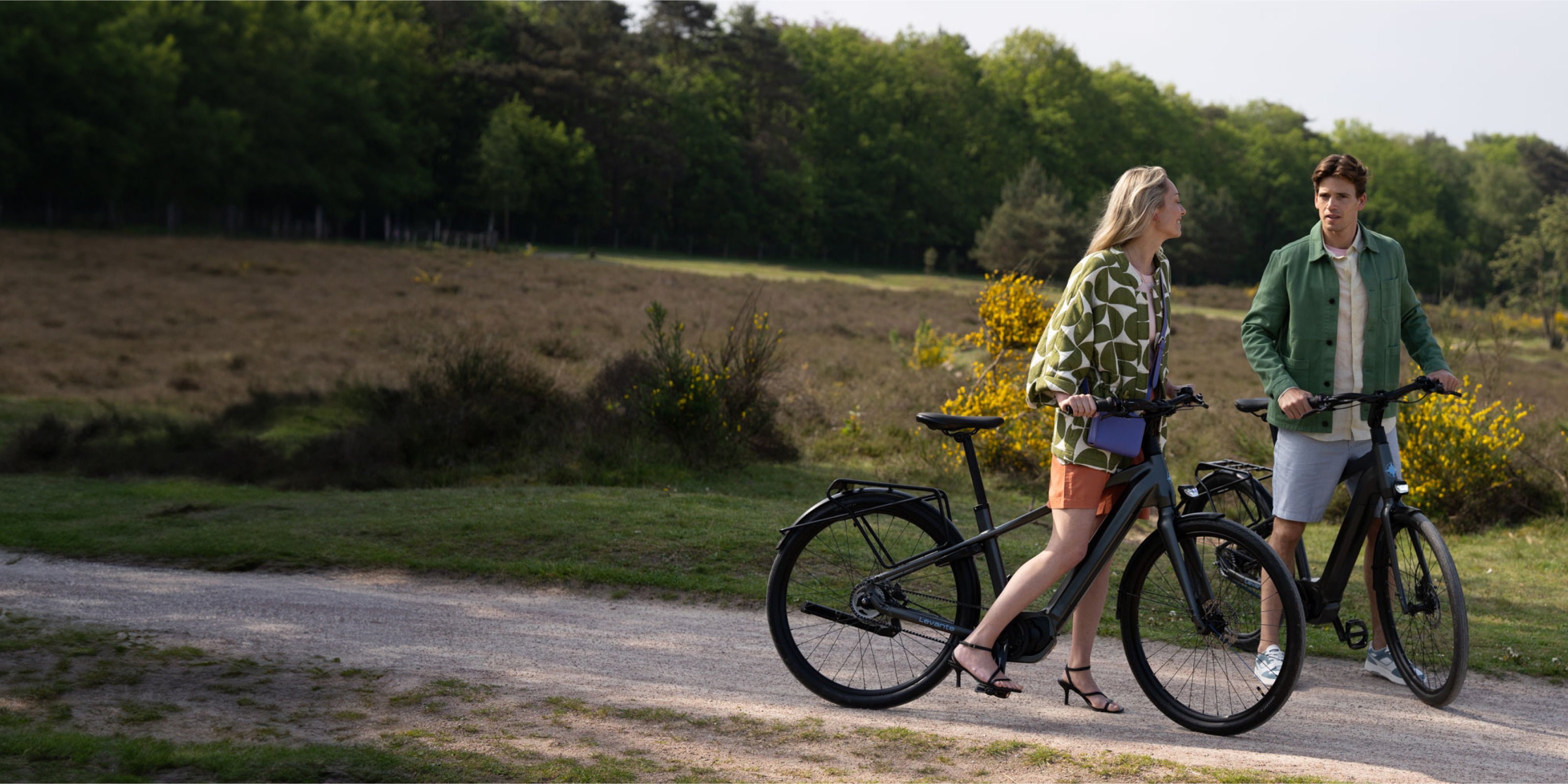 Stel op Levante Fietsen in natuur Shimano experience Center header pagina desktop 