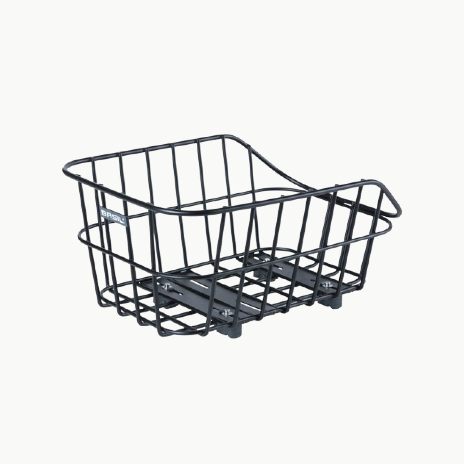 Accessoires baskets mandjes zwart metaal Basil Cento Aluminium MIK systeem voor achterdrager fiets 1